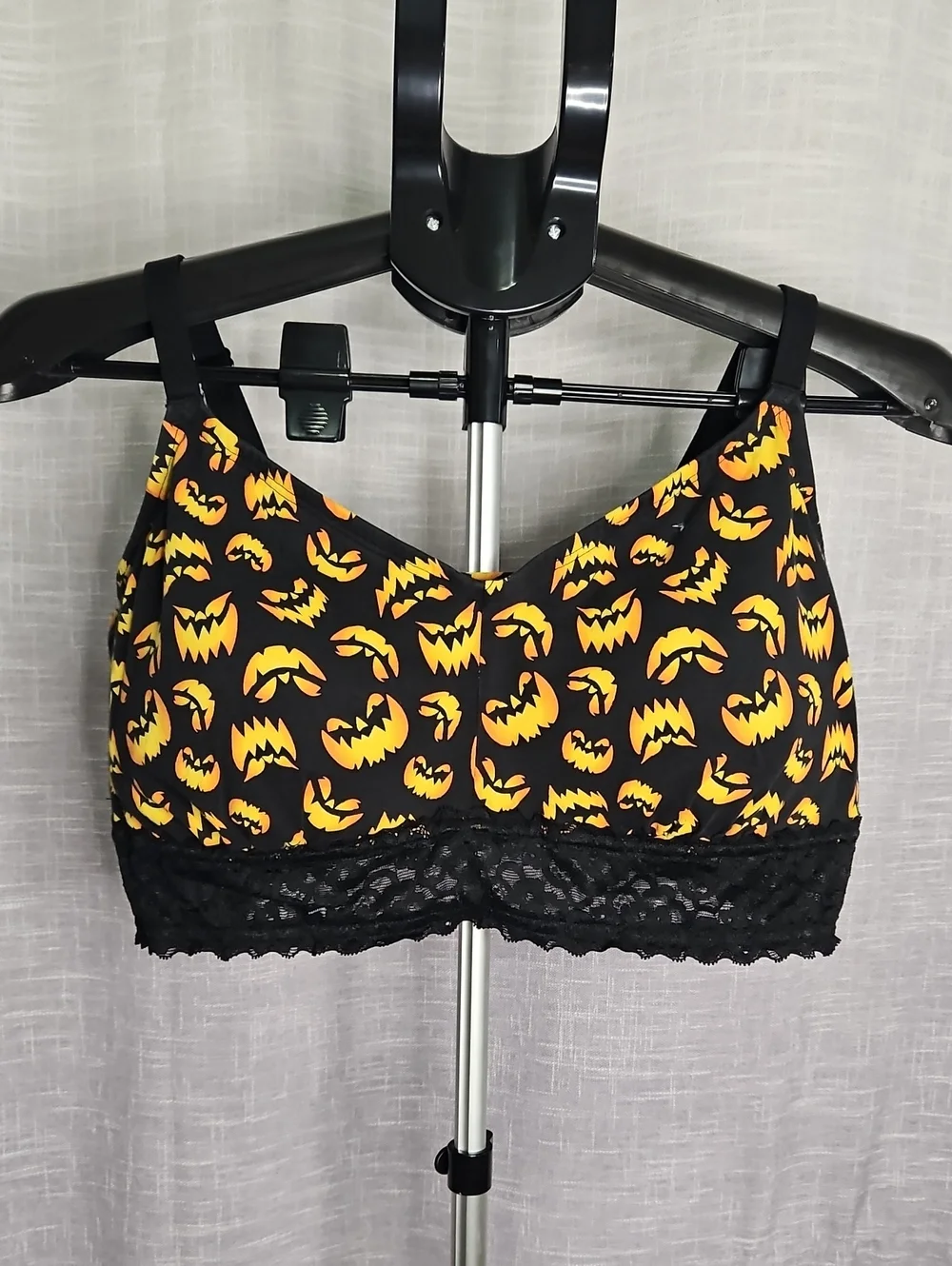 Torrid Halloween Pumpkin-Print Lace Bralette